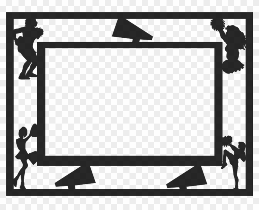 Cheerleader Frame - Silhouette Clipart