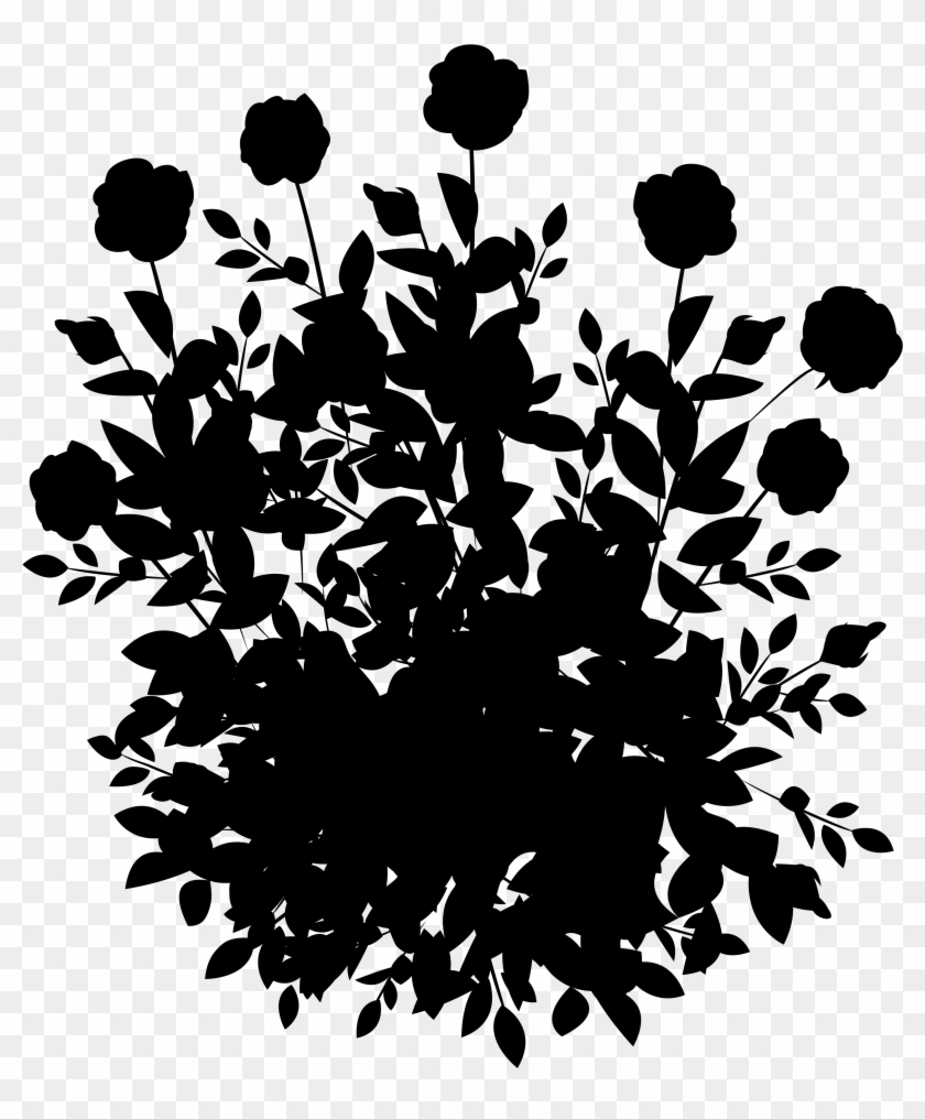 Plant Silhouette Pattern Leaf Flowering Font Clipart - Silhouette - Png Download