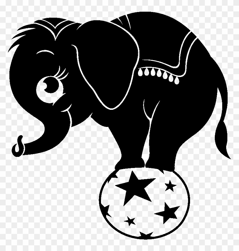Sticker Elephant Au Cirque Ambiance Sticker Kc9193 - Cartoon Clipart