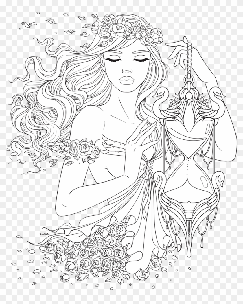 Line Artsy Free - Beautiful Women Coloring Pages For Adults Clipart #2672269