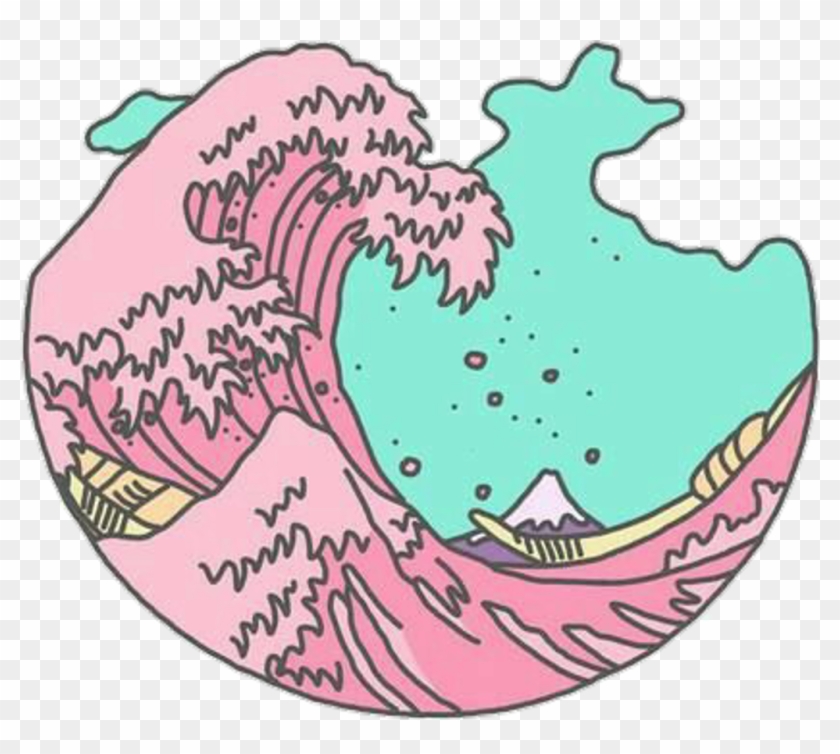 Pastel Download Free Clipart With A Transparent Background - Great Wave Off Kanagawa Pastel - Png Download