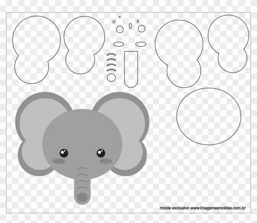 Molde De Elefante De Eva Clipart #2673055