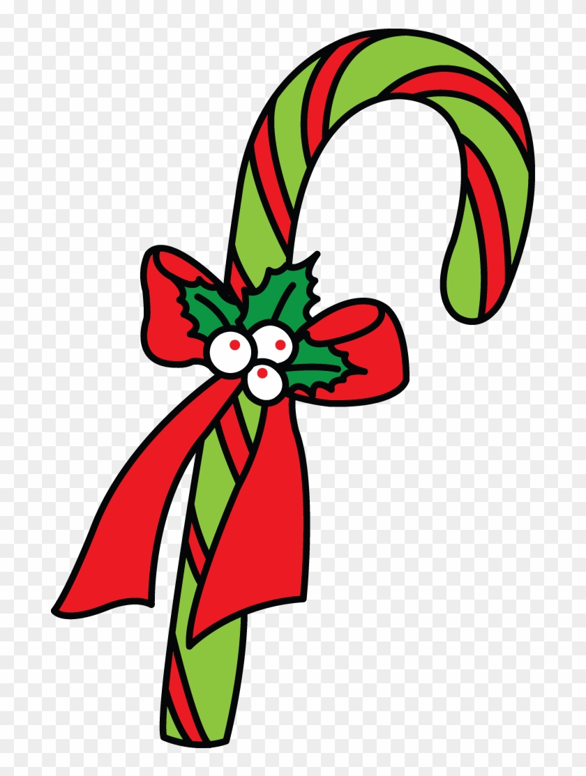 Cane Drawing Hard Candy - Christmas Candy Cane Drawing Clipart