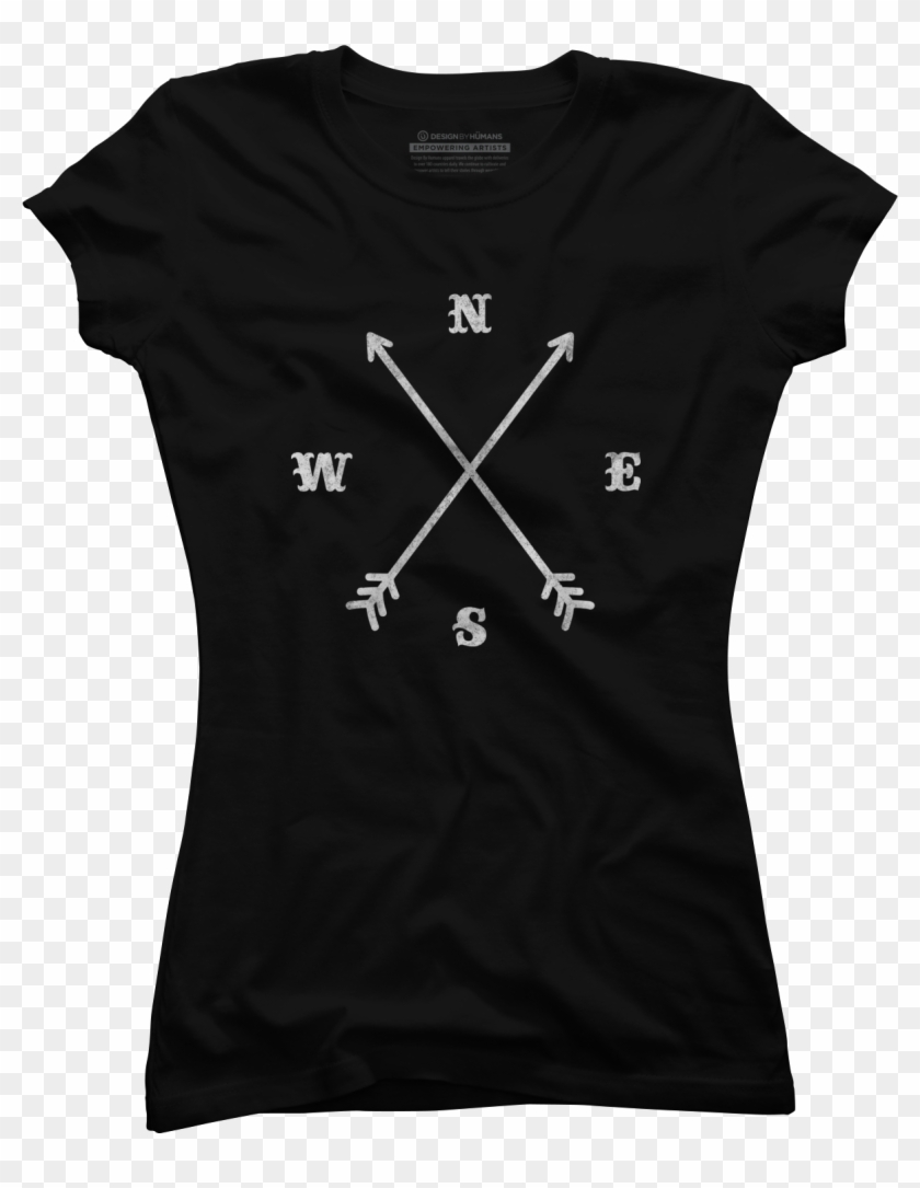 Hipster Crossed Arrows Compass Nsew Juniors T Shirt - T-shirt Clipart