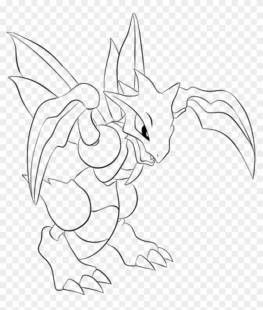 123 Scyther Lineart By Lilly-gerbil - Scyther Coloring Pages Clipart