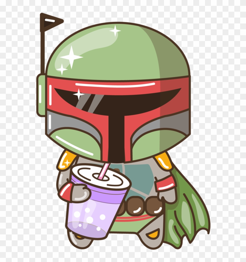 Download Boba Fett Drinking By Barovlud - Boba Fett Cute Clipart Png Downlo...