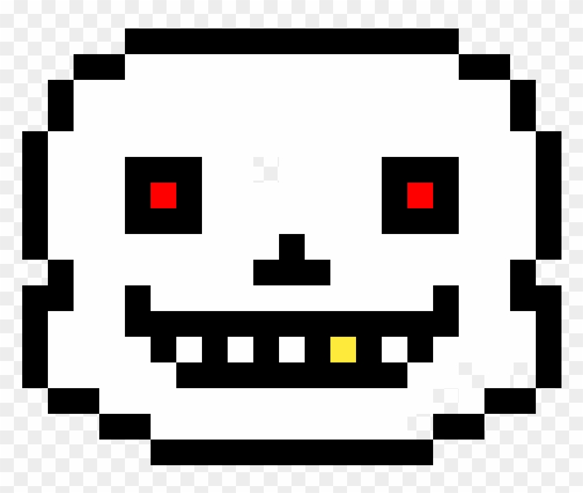 Underfell Sans Head - Sans Face Pixel Art Clipart@pikpng.com