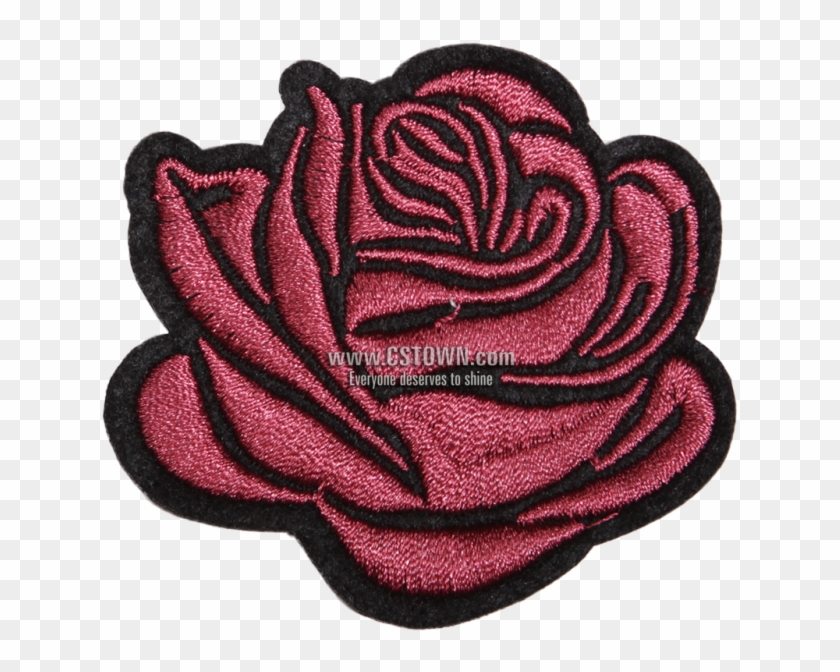 Rose I Love You Flower Motif Patch - Woven Fabric Clipart #2675049