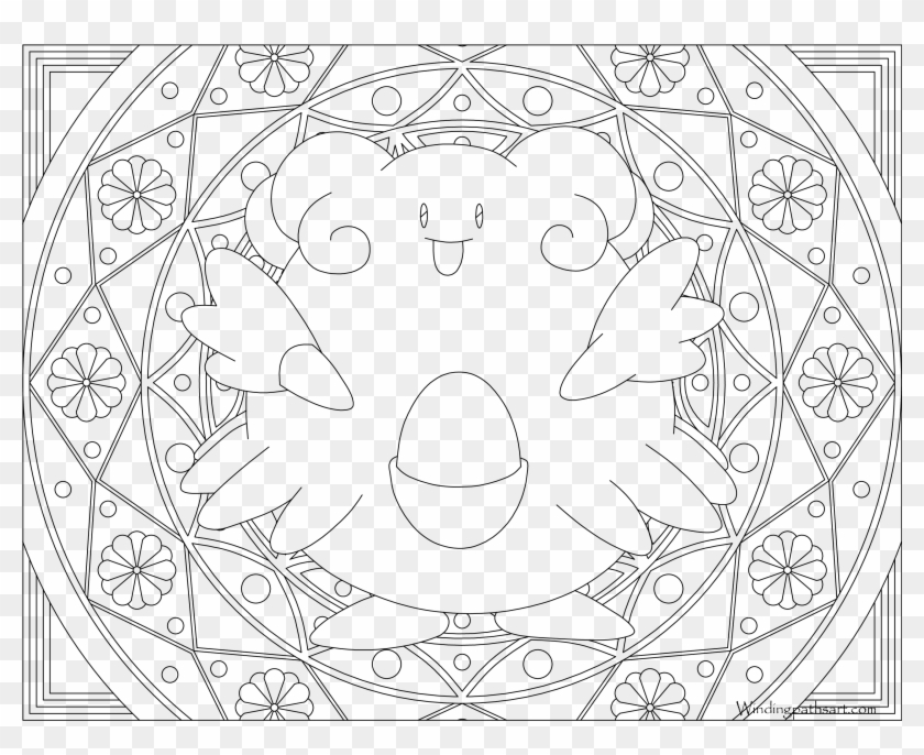 Blissey Pokemon Coloring Page - Coloring Book Clipart