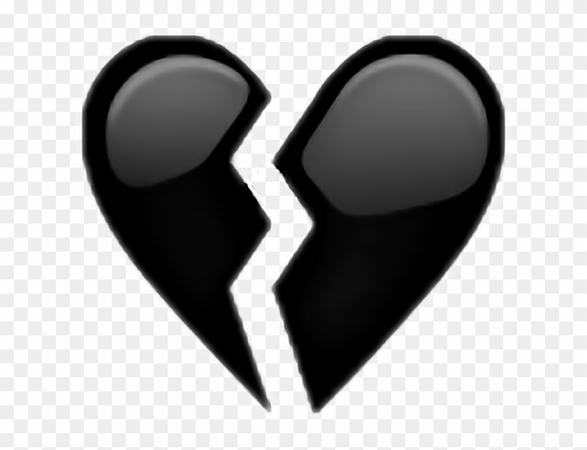 Heart Heartbroken Black Color Emoji Faces Anime Otaku - Transparent Background Broken Heart Emoji Clipart