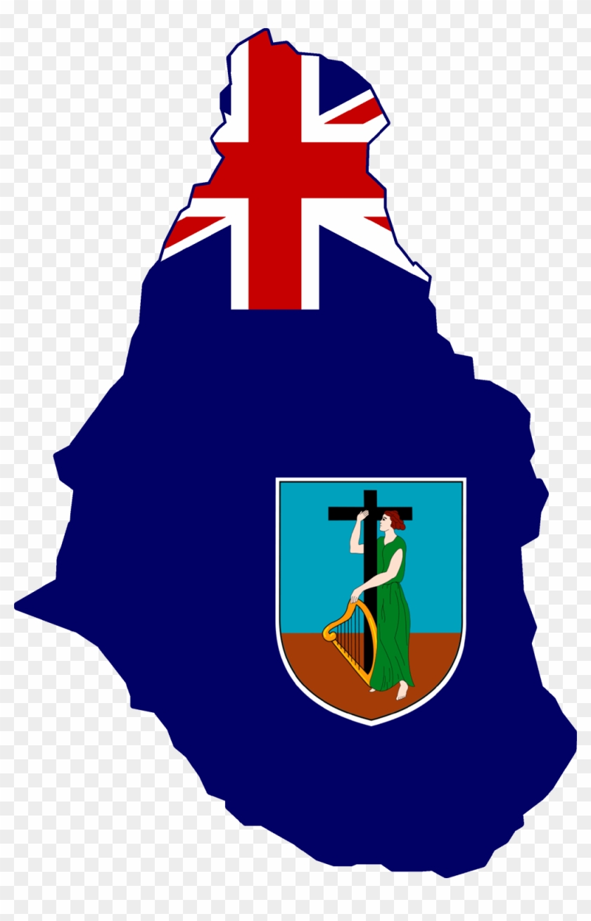 Graafix Flag Of Montserrat - Map And Flag Of Montserrat Clipart