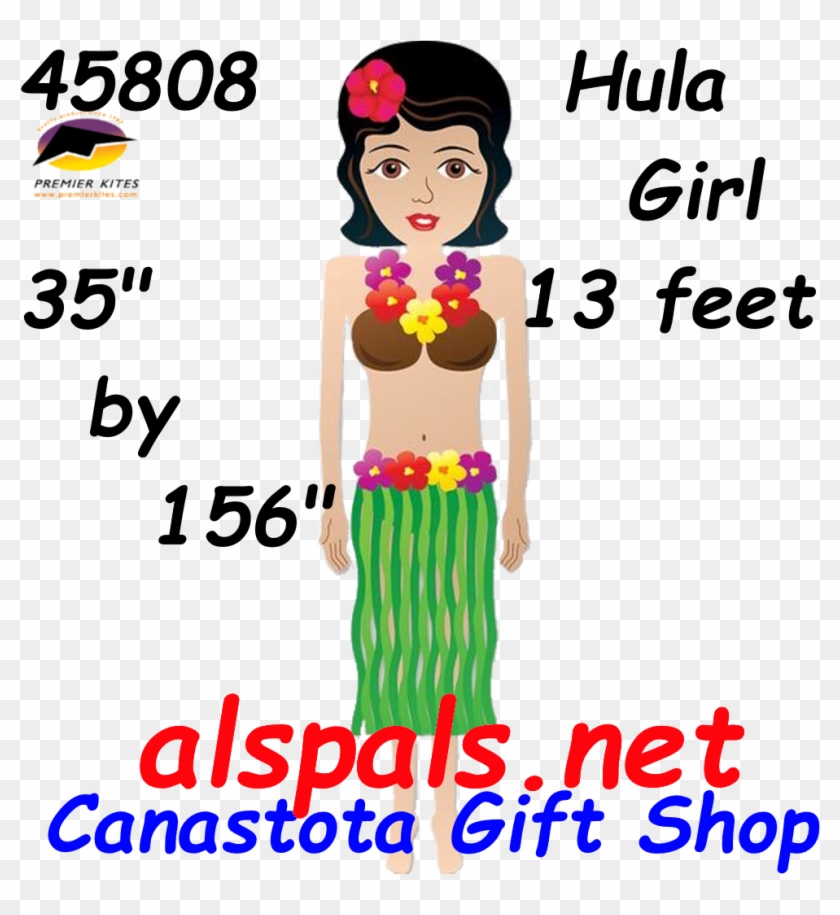45808 Hula Girl 13" - Kite Clipart #2677548