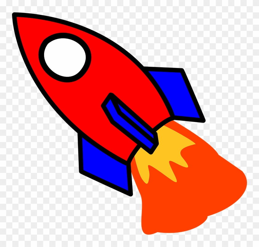 Rocker - Red And Blue Rocket Clipart