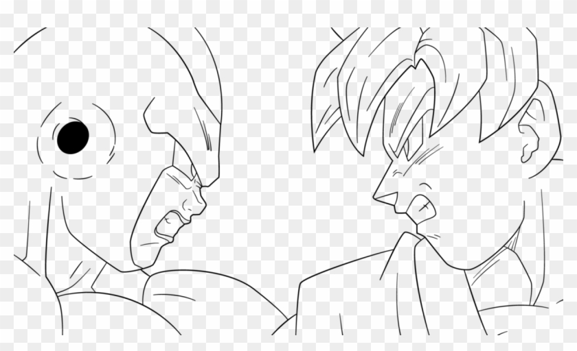 Frieza Vegeta Line - Goku Fights Frieza Coloring Pages Clipart #2679577