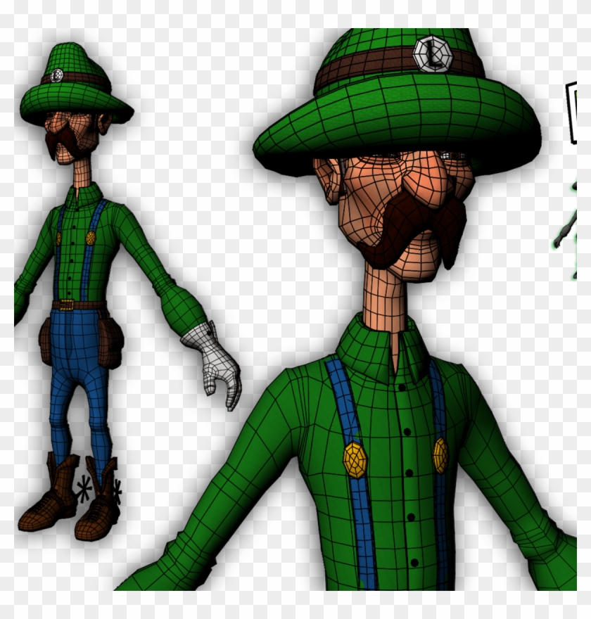 Luigi Character Modeling And Texturing 3d In Autodesk - Cartoon Clipart #2679678
