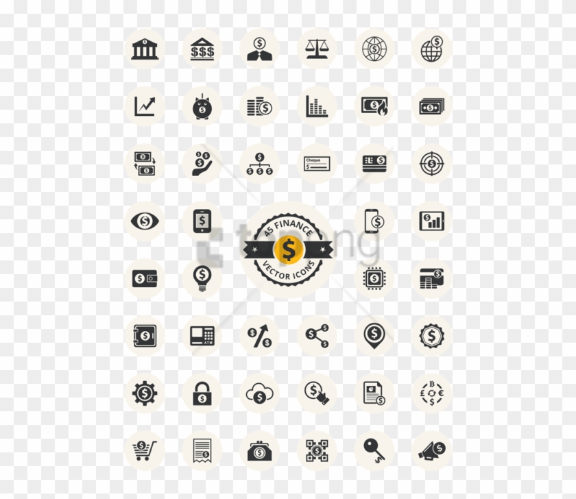 Free Png Finance Icons Vector Set - Circle Clipart