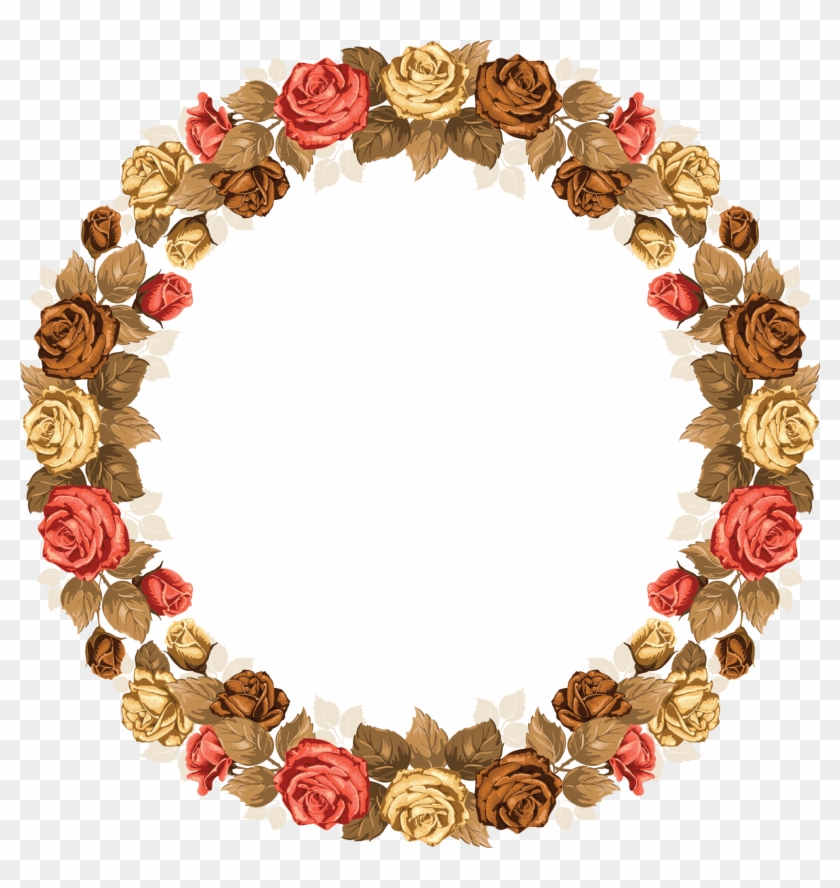 Vintage Roses Frame Clipart #2680168