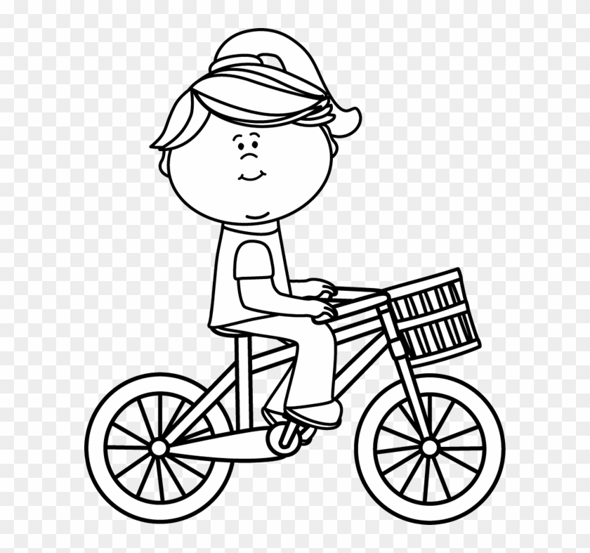 Cycling Clipart Bike Ride - Ride A Bike Clipart Black And White - Png Download #2680264
