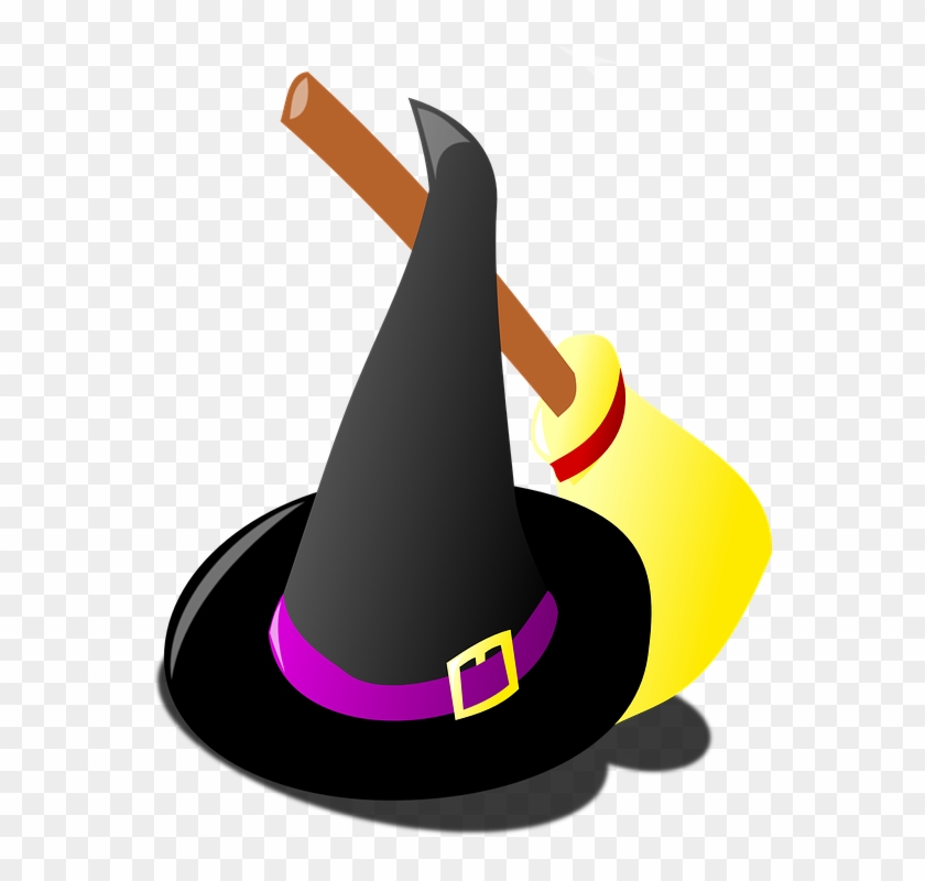 Witch Hat, Broom, Costume, Halloween, Black, Magic - Witchcraft Clipart #2680456