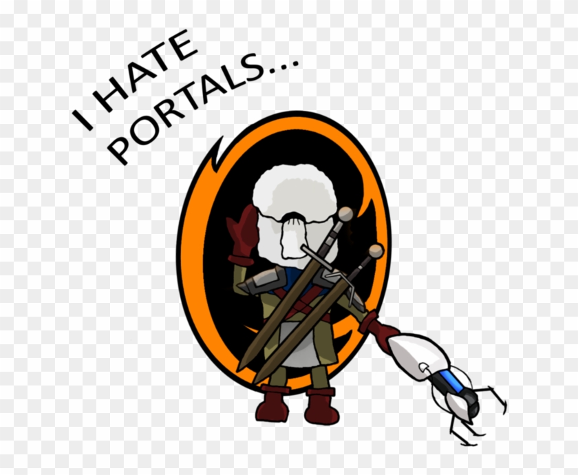 Geralt Found A Portal Gun By Vacsi - Geralt Portal Clipart #2680788