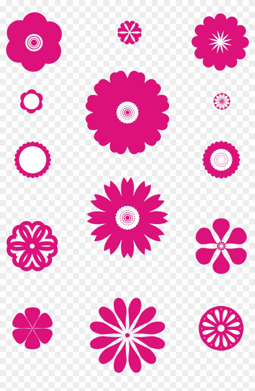This Free Icons Png Design Of A Set Of Flowers - Simple Flowers Clip Art Transparent Png #2681162