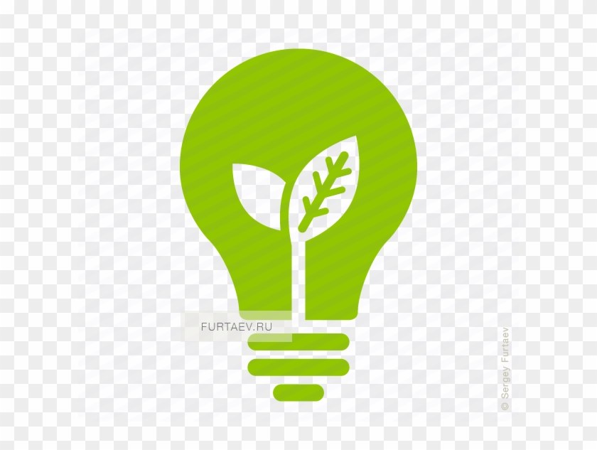 Light Bulb Icon Of Electric Lamp With - Green Lightbulb Clipart - Png Download