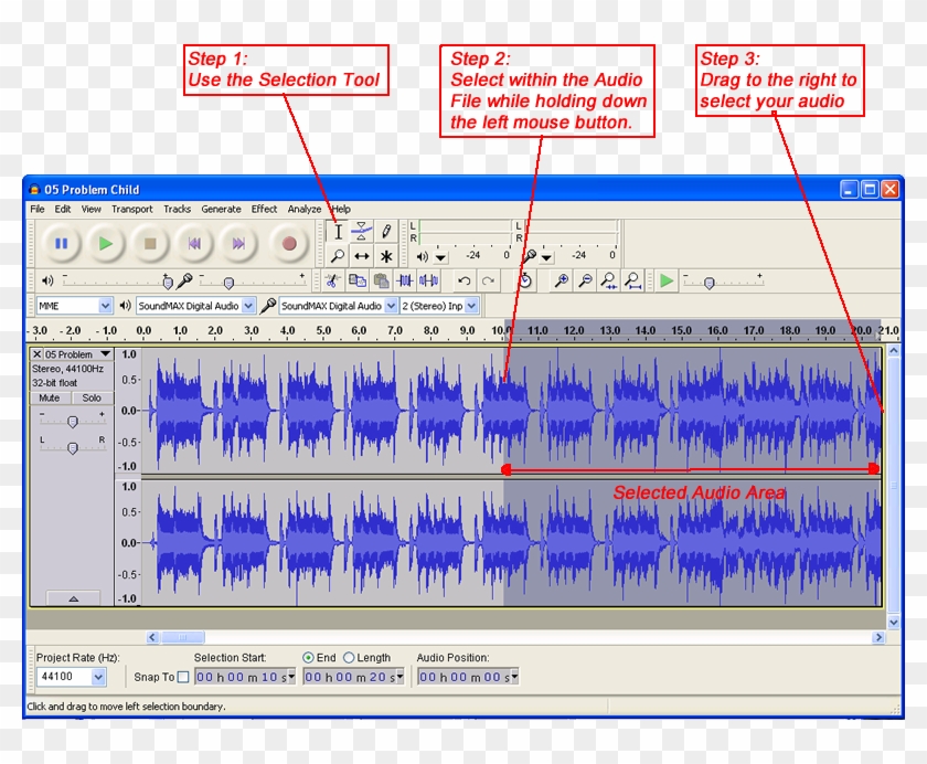 Example Video Of Deleting A Portion Of An Audio File Audacity Delete