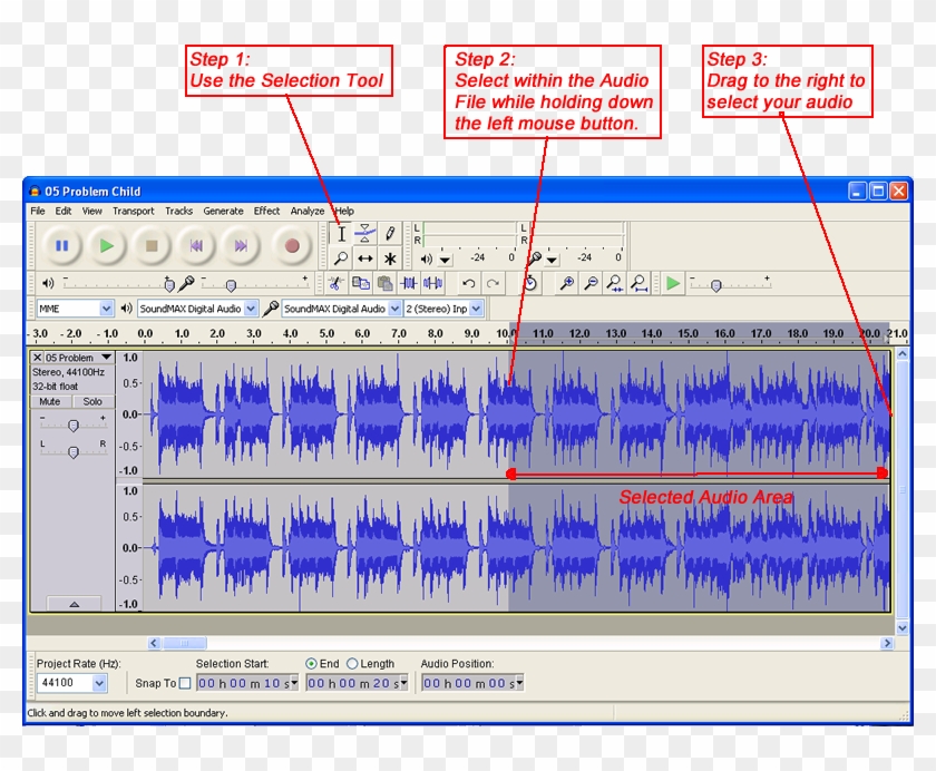 Example Video Of Deleting A Portion Of An Audio File - Audacity Delete Key Clipart #2684205