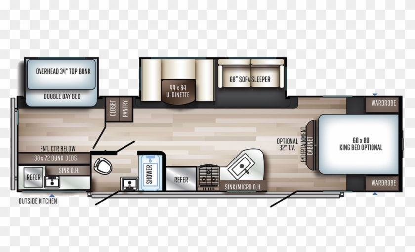 2020 Solaire Ultra Lite 317bhsk Floor Plan Img - Caravan Clipart #2684486