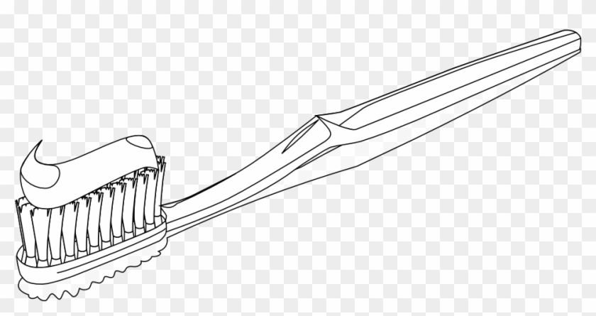 Toothpaste Black And White - Toothbrush And Toothpaste Clip Clipart Black And White - Png Download