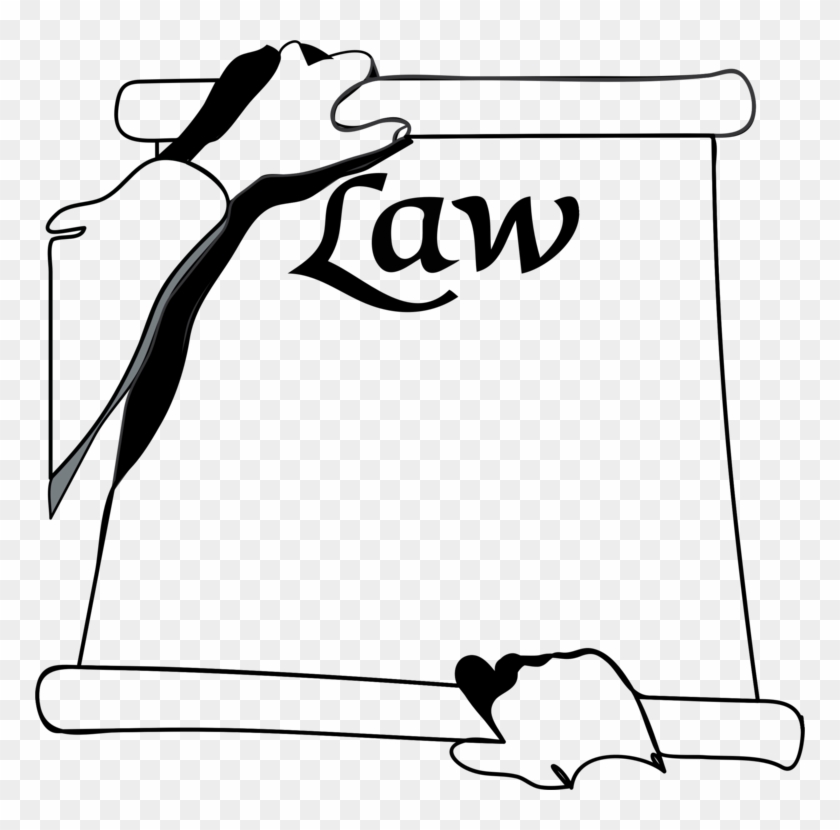 Lawyer Court Law Enforcement Drawing - Law Clipart Black And White - Png Download #2684991