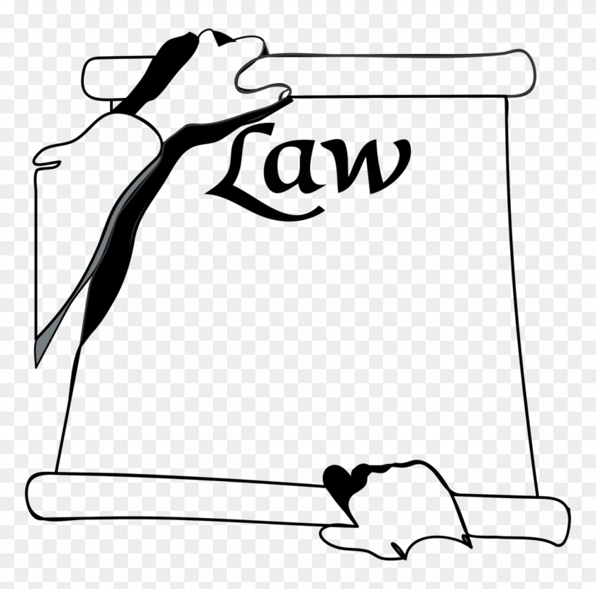 Lawyer Court Law Enforcement Drawing - Law Clipart Black And White - Png Download