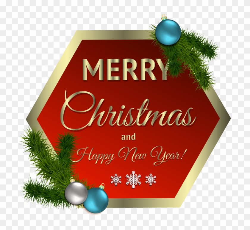 Merry Christmas Decoration Sign - Christmas Ornament Clipart