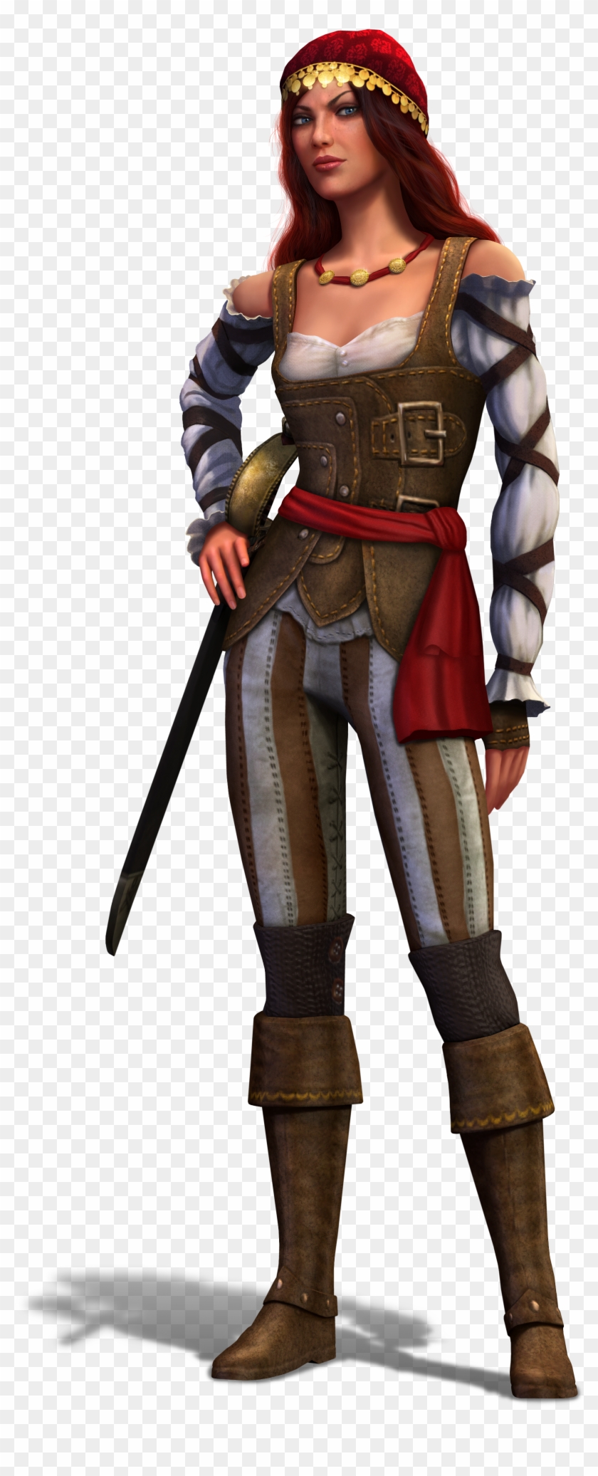 The Medieval Pirates And Nobles Parrot - Sims Medieval Female Pirate Clipart