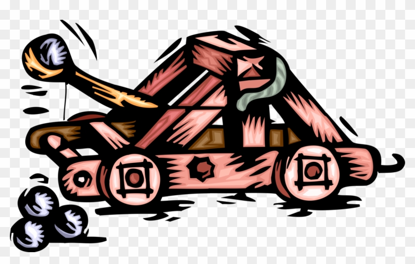 Vector Illustration Of Medieval Catapult Trebuchet - Free Catapult Clipart - Png Download #2686409