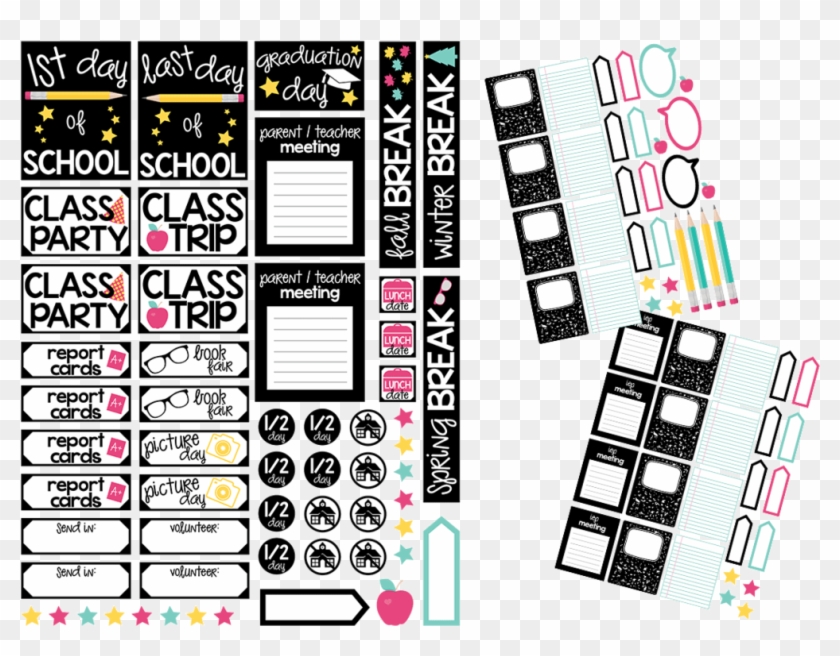 School Planner Sticker Pack , Png Download - Back To School Planner Stickers Clipart #2686415