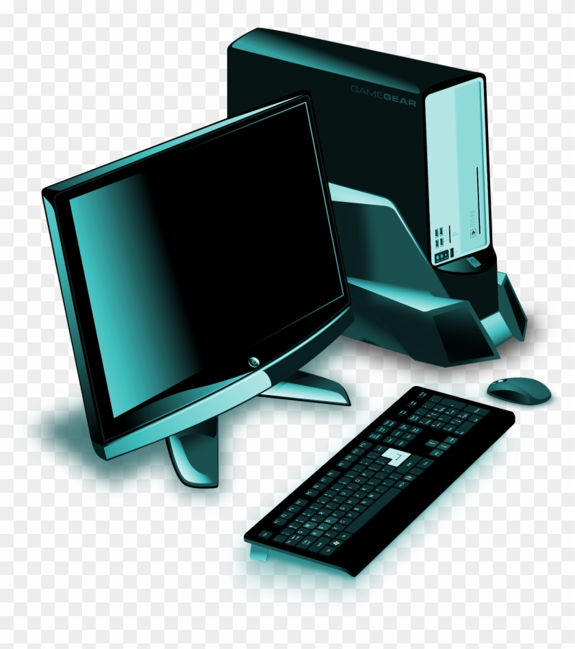 [freebie] Vector Of A Desktop Computer On Transparent - Flyer Reparacion De Computadoras Clipart #2687078