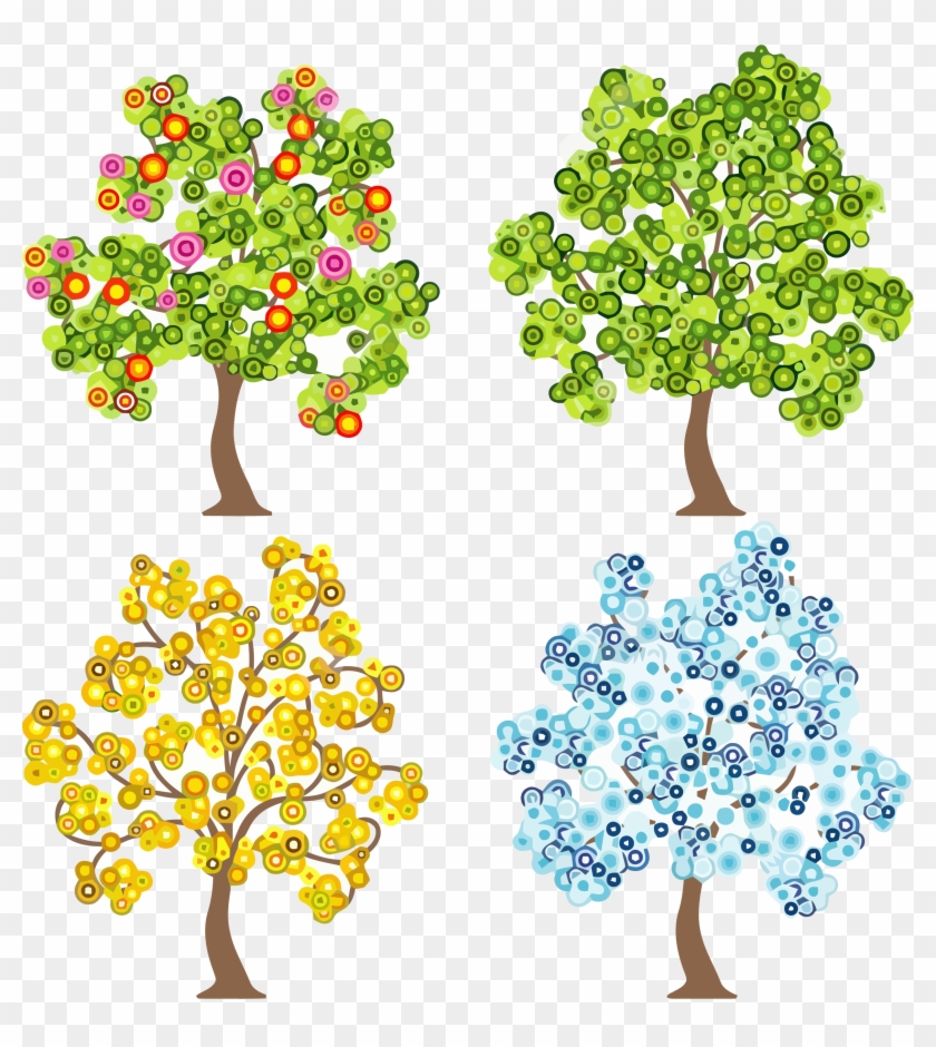 Four Trees Clipart Png - Clip Art Four Trees Transparent Png