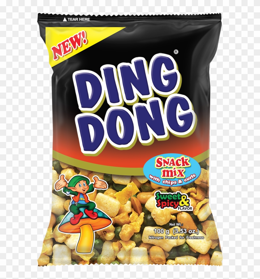 A Fun Medley Of Peanuts, Corn Bits, U - Ding Dong Snack Mix 100g Clipart