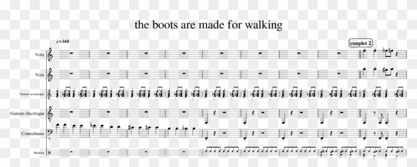 The Boots Are Made For Walking Sheet Music 1 Of 8 Pages - Sheet Music Clipart