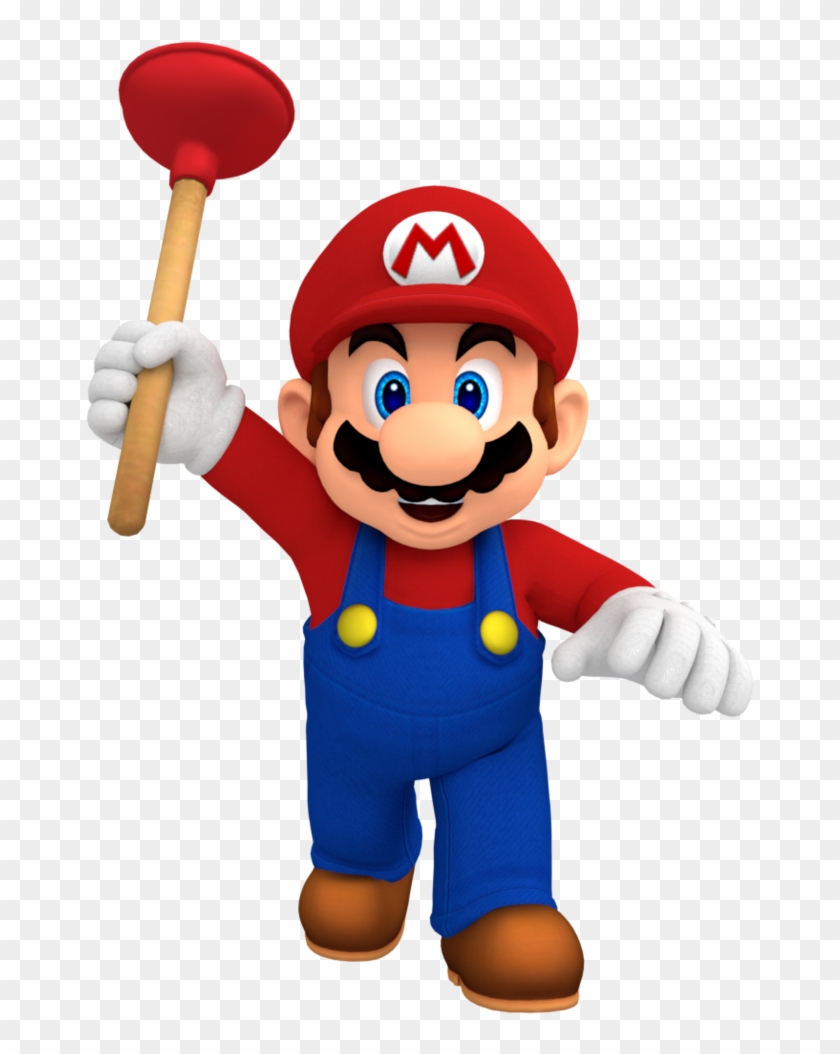 Mario Holding A Plunger By Nintega Dario Dbtaagp - Super Mario Plunger Clipart