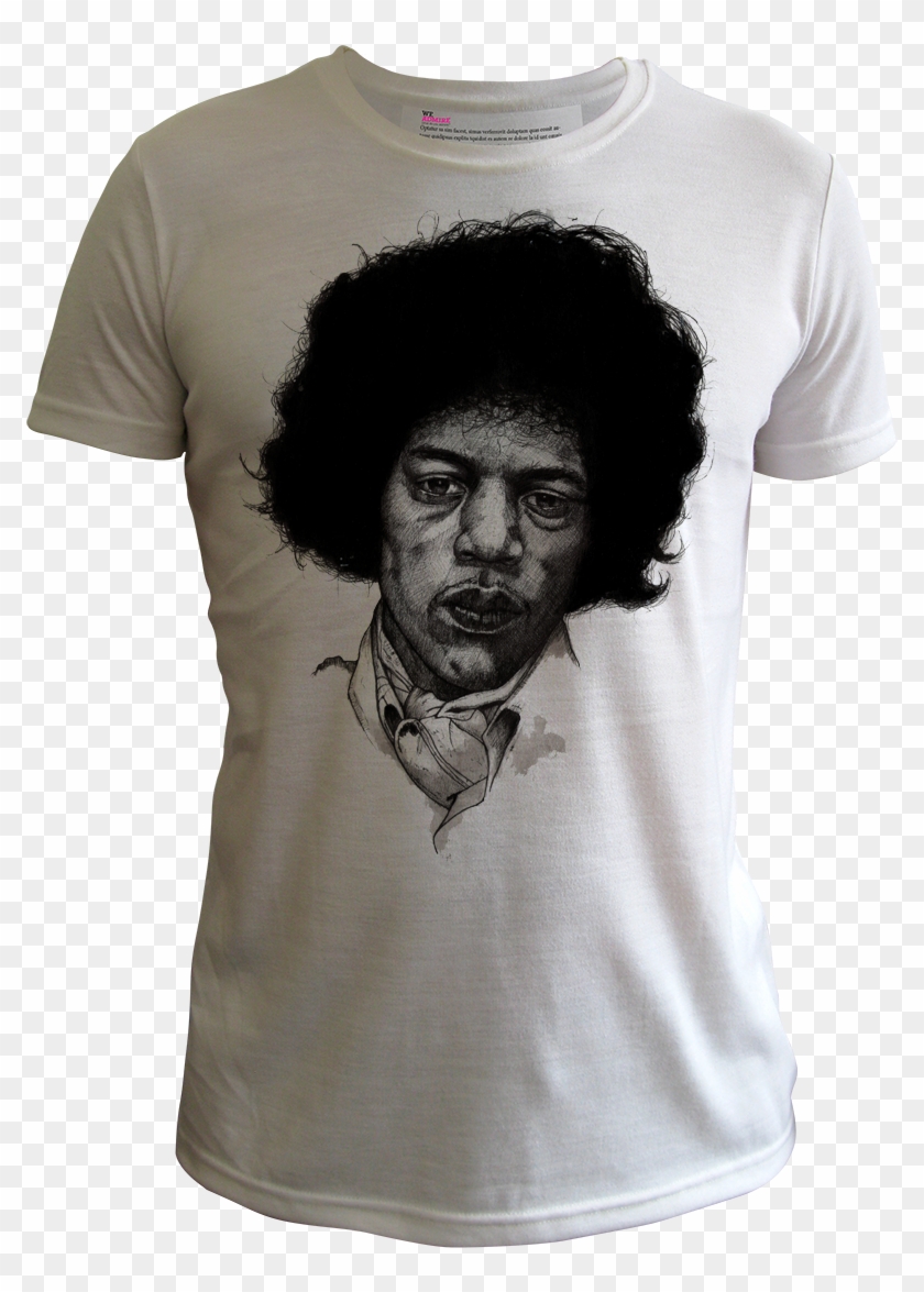 Jimi Hendrix Portrait Men White Clipart
