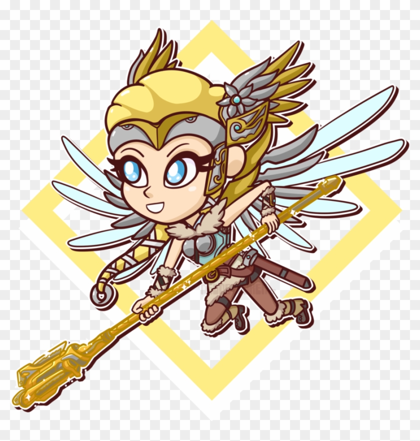 Gold Chibi By - Valkyrie Mercy Chibi Clipart #2693551