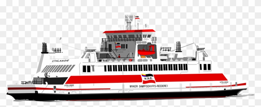 Ferry Boat Sea Ship Red - Ferry Transparent Background Clipart #2695367