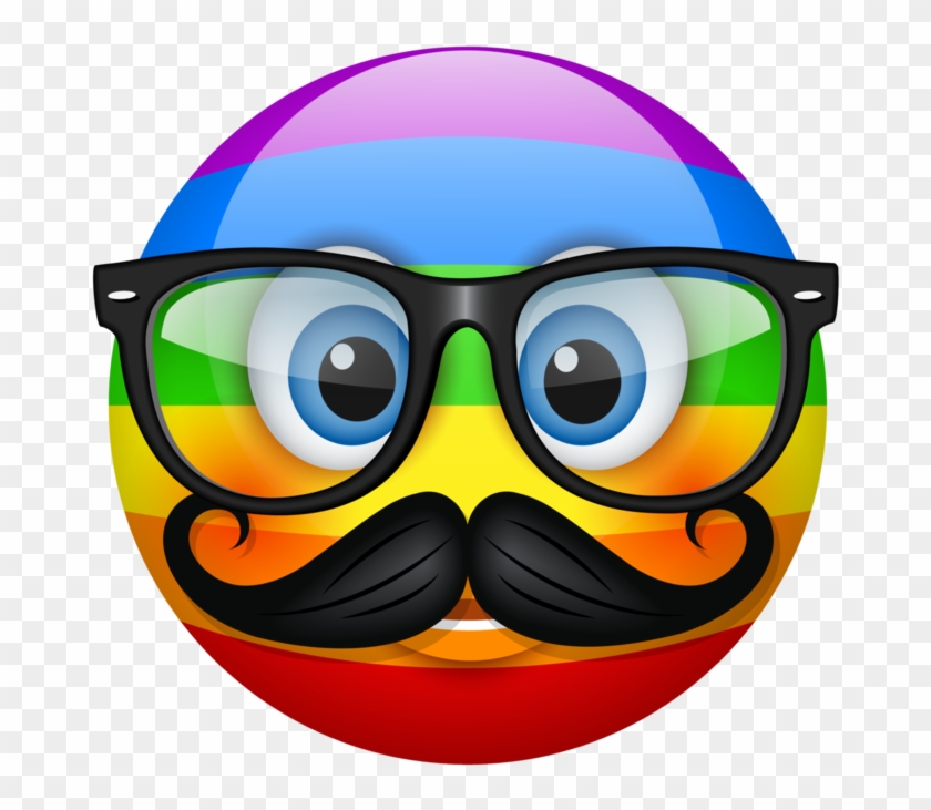 Hipster Emoticon Png Download Smiley Face Rainbow Emoji Clipart Pikpng