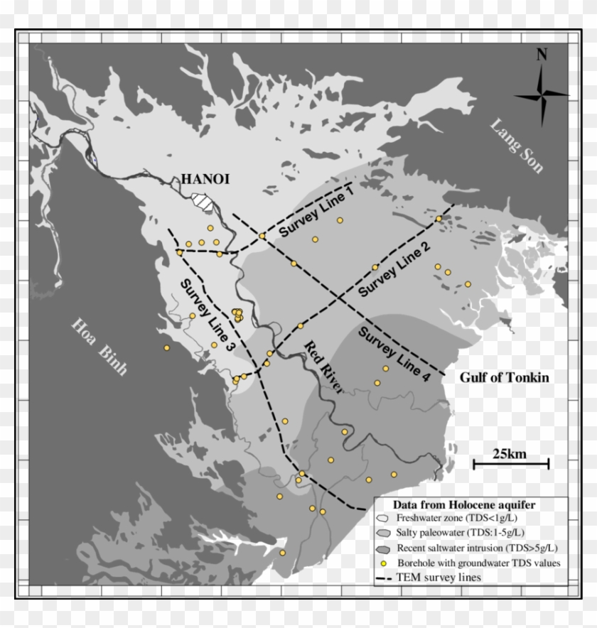 Map Showing Areas With Fresh Groundwater, Salty Paleowaters - Atlas Clipart #2698757