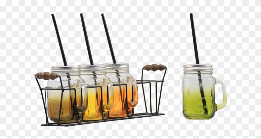 450ml Embossed Ice Cold Drink Glass Mason Jar With - Beer Cocktail Clipart #2699321