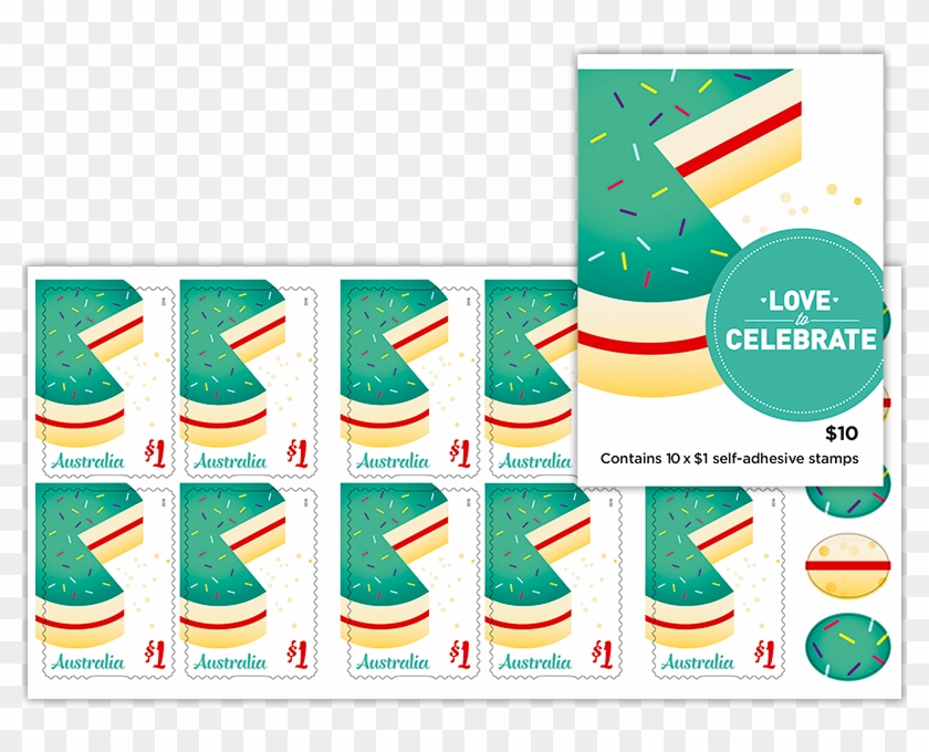 Booklet 10 X 1 Cake Stamps Clipart