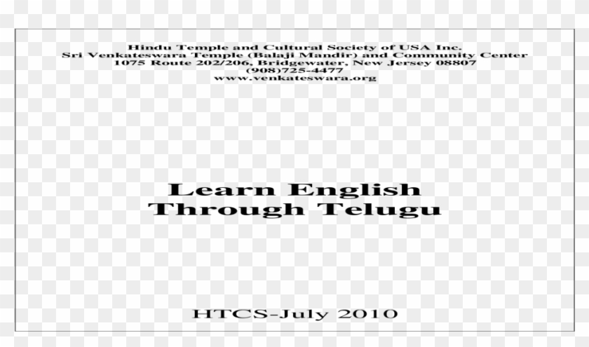 Learn English Through Telugu - Learn English Through Telugu Pdf File Free Download Clipart #270637