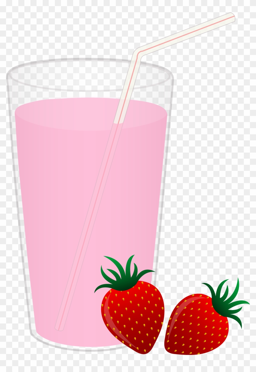 Glass Of Strawberry Milk Clipart - Png Download #271269